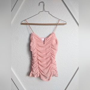 No Boundaries Ruched Mesh Tank top